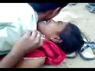 Indian horny couple kissing after college