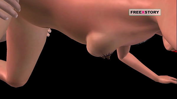 Animated porn video an Indian girl standing in doggy position and a man licking her pussy then he fisting her pussy